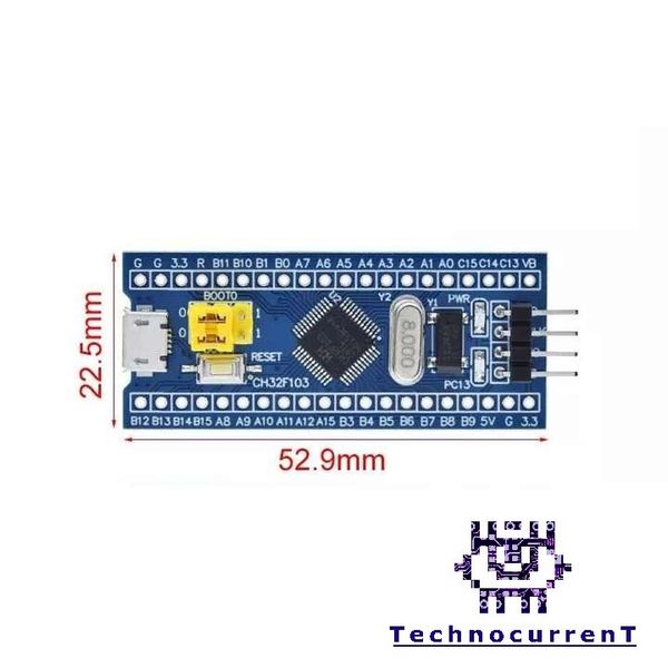 برد مینی آرم STM32F103C8T6 (Blue Pill) - میکروکنترلر ARM Cortex-M3