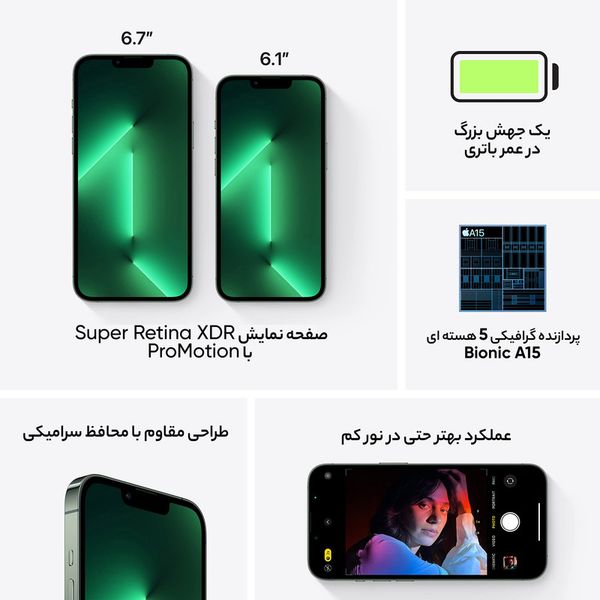 گوشی موبایل اپل مدل iPhone 13 Pro Max ZAA دو سیم‌ کارت ظرفیت 256 گیگابایت و رم 6 گیگابایت - نات اکتیو