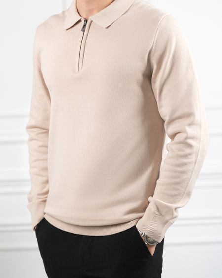 بافت نیم زیپ یقه برگرد کدsh286