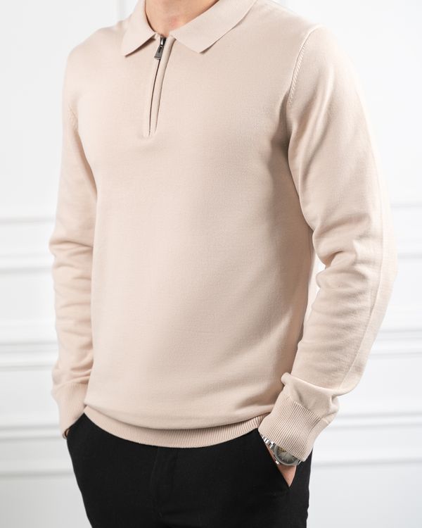 بافت نیم زیپ یقه برگرد کدsh286