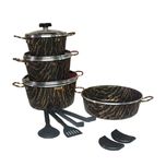 سرویس قابلمه و تابه گرانیتی 12 پارچه ماموت مدل سنگی