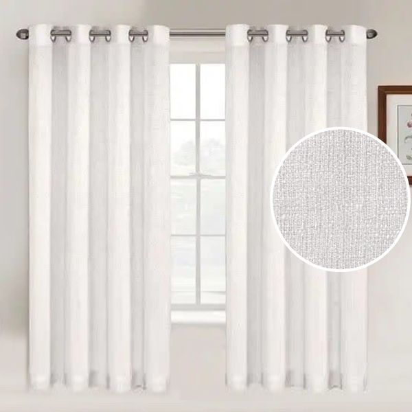 پرده تیکو دکو مدل کتان تور ساده سایز 140x230 سانتی متر