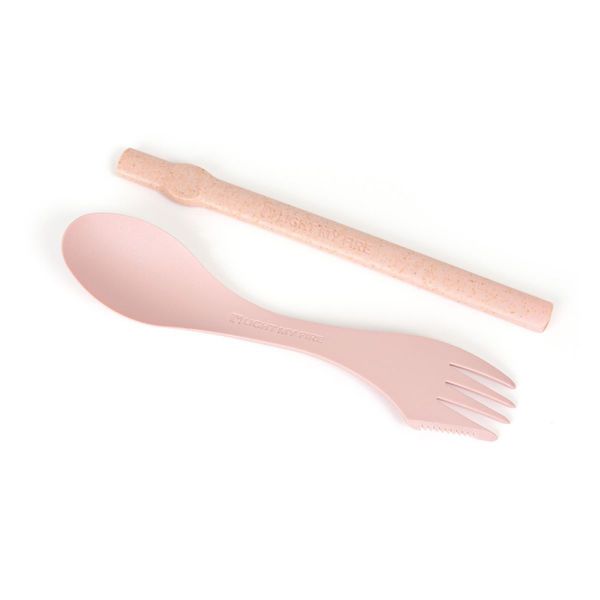 ست چنگال و نی سفری مدل Straw بسته 2 عددی