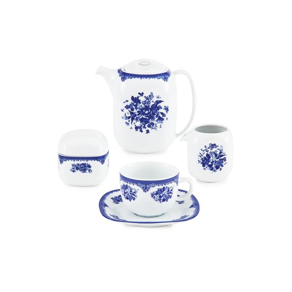 سرویس چینی 98 پارچه کامل چینی زرین ایران سری کواترو مدل فلورانس درجه یک