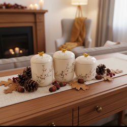 بانکه سه عددی سرامیکی طرح شاخه طلا کد 02