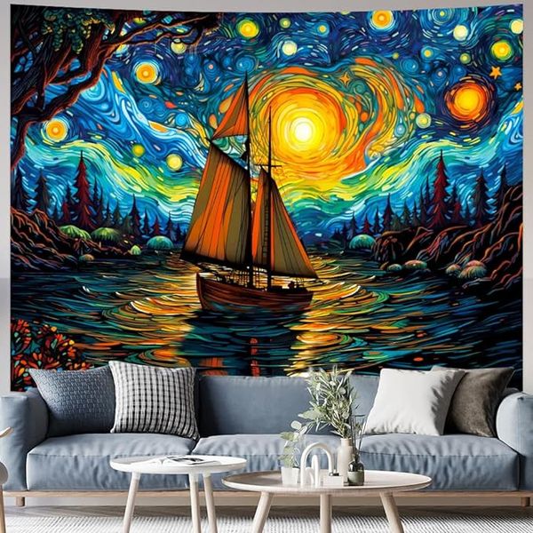 پوستر پارچه ای فیانی مدل بکدراپ شب پرستاره 2 کد F152