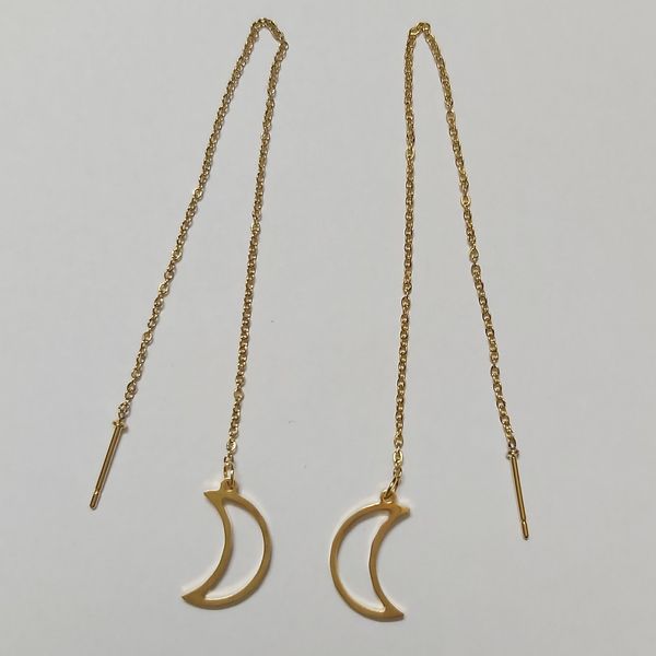 گوشواره زنانه مدل بخیه طرح ماه کد moo111