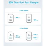 شارژر دیواری 20 وات انکر مدل B2348 به همراه کابل USB-C به طول 1.5 متر