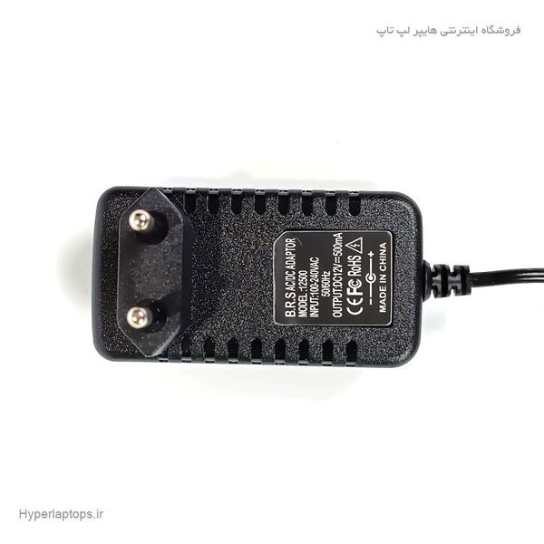 آداپتور 12 ولت 0.5 آمپر دیواری برند BRS مدل 12500 BRS Wall Adapter 12V 0.5A DC Power Supply
