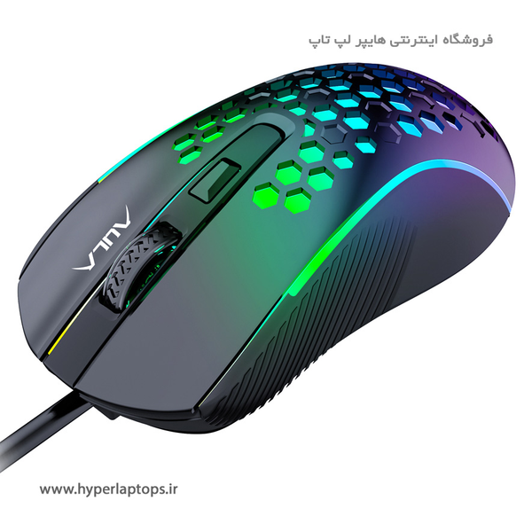 ماوس سیم دار 4 دکمه گیمینگ آئولا مدل  Gaming Mouse 4 Keys Rainbow Colors RGB AULA S11