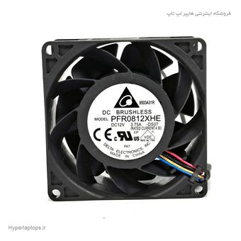 جت فن 8 در 8 سانتی متری قطر 4 سانتی 12 ولت 4.90 آمپر 4 سیم دارای PWM کنترل دور دائم کار براشلس برند دلتا