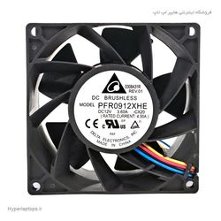 جت فن 9 در 9 سانتی متری قطر 4 سانتی 12 ولت 4.50 آمپر 4 سیم دارای PWM کنترل دور دائم کار براشلس برند دلتا
