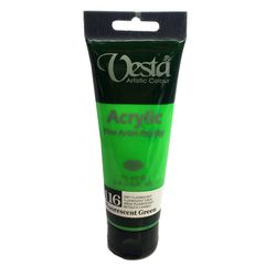 رنگ اکریلیک وستا مدل flourescent green 116 حجم 75 میلی لیتر