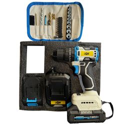 مجموعه 40 عددی دریل پیچ گوشتی شارژی چکشی 10 میلیمتری 198 ولت جاب مدل JB-198 POWER X