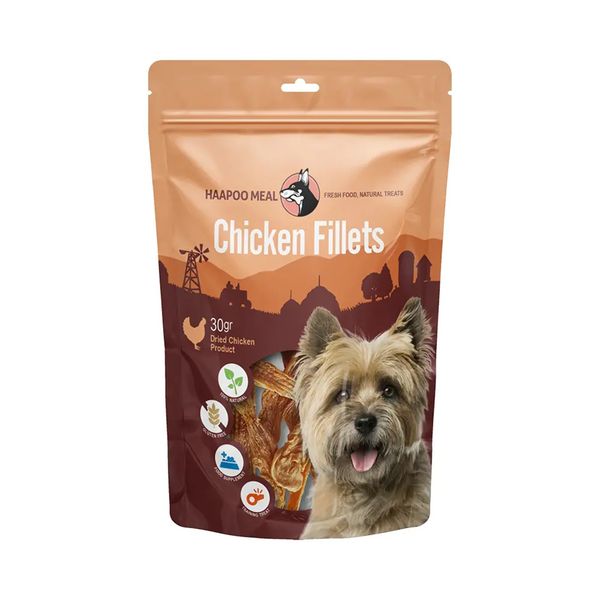 تشویقی سگ هاپومیل مدل فیله مرغ کد Chicken Fillet وزن 30 گرم