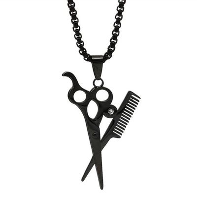 گردنبند مردانه طرح قیچی و شانه کد SC-01