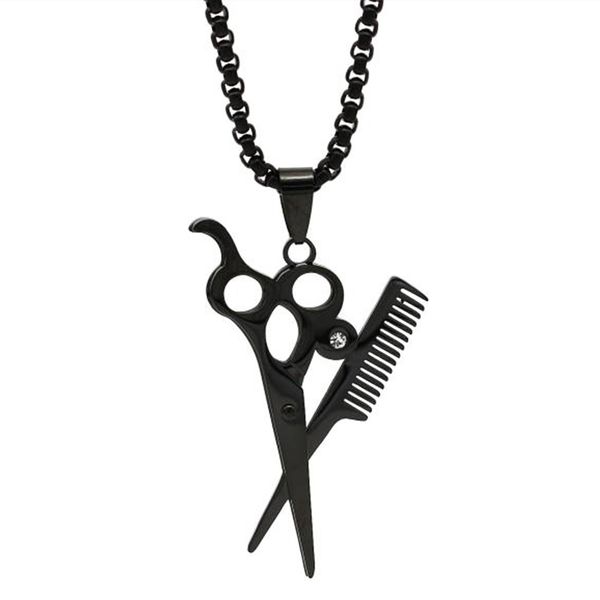 گردنبند مردانه طرح قیچی و شانه کد SC-01