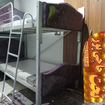 تخت خواب دو طبقه لمسه دکمه کش مدل شاهانی