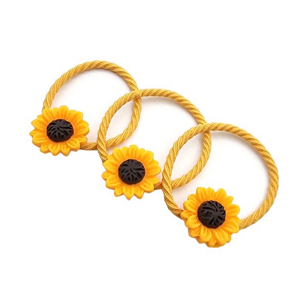 کش مو زنانه مدل گل آفتابگردان کد KSH726-S بسته 3 عددی