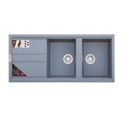 سینک ظرفشویی گرانیت توکار دو لگنه پارادایز مدل TURKEY-DOKHAT-202-HELMA_TOS