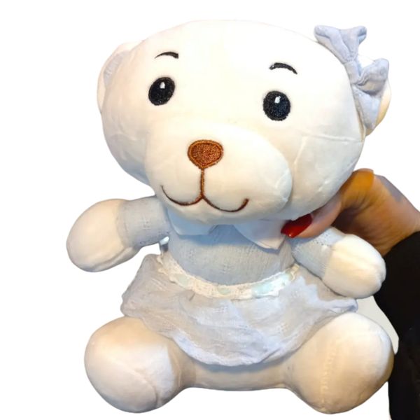 عروسک مدل خرس پاپیون دار ارتفاع 25 سانتی متر