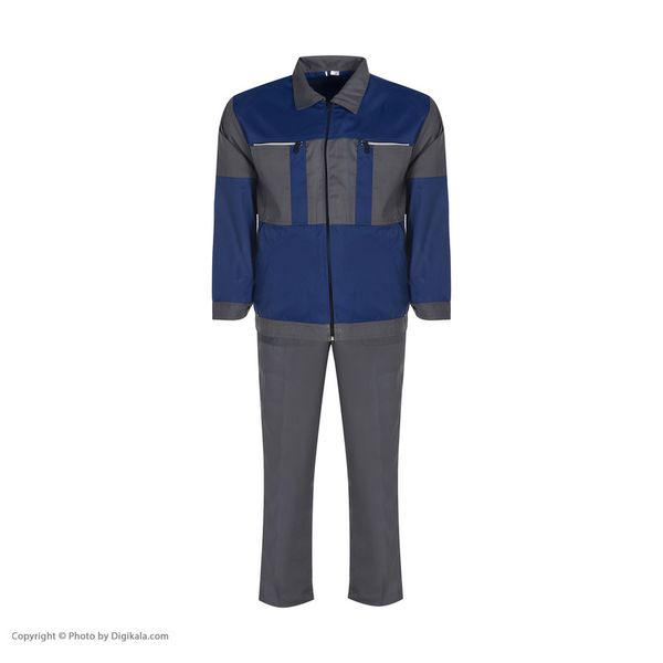 لباس کار طوسی آبی