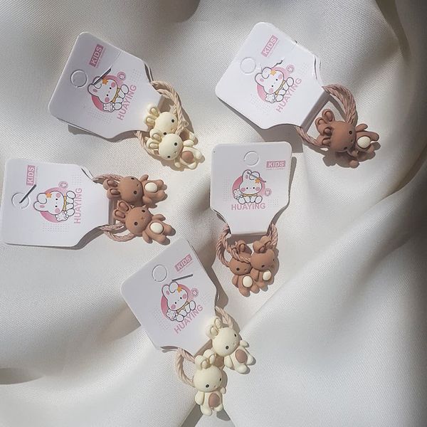 کش مو دخترانه مدل خرگوش و خرس بسته چهار عددی