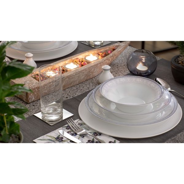 سرویس غذاخوری 108 پارچه 12 نفر چینی زرین ایران مدل وایت رز سری شهرزاد درجه یک