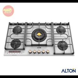 اجاق گاز توکار شیشه‌ای سفید 5 شعله ایتالیایی IG-535DW آلتون ALTON