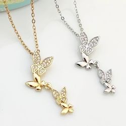 گردنبند دخترانه استیل طرح پروانه