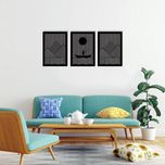 دیوارکوب ماهوت طرح کوه و ماهیگیری مجموعه 3 عددی