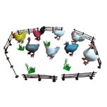فیگور مدل مرغ و خروس مجموعه 20 عددی