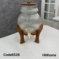 کلمن شربت شیشه ای شکمی H&M