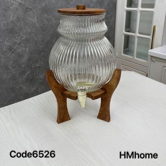 کلمن شربت شیشه ای شکمی H&M