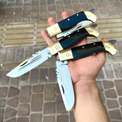 چاقوی دنده ای آهن بُر اصل استاد رسول زنجان با طول 23 سانت