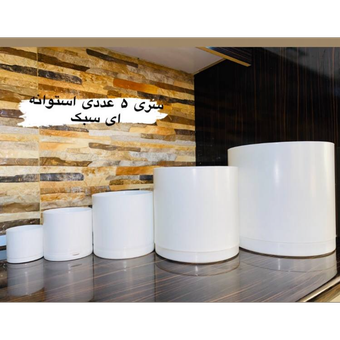 گلدان پلاستیکی فشرده  با زیره، در 5 سایز طرح سرامیک