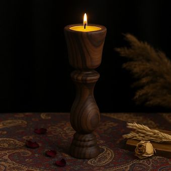 شمعدان چوبی تیره مدل CL2