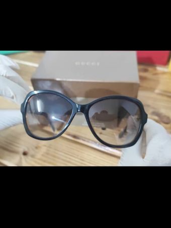 عینک آفتابی لوکس گوچی مدل GG0350S - فریم مشکی عسلی  با جزئیات طلایی