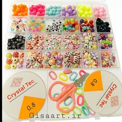پک دستبند سازی طرح crystal tec مدل رنگین کمان مهره ها ارسال دو ساعته در تهران