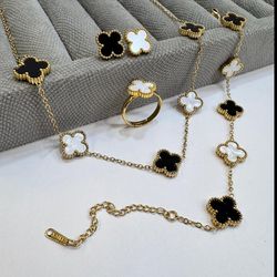 سرویس ونکلیف گل سفید مشکی استیل