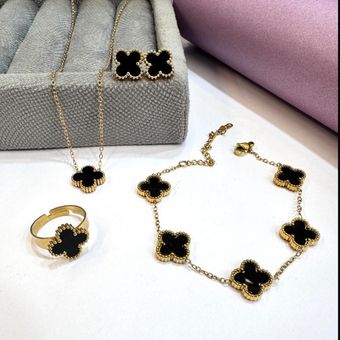 سرویس ونکلیف گل مشکی استیل