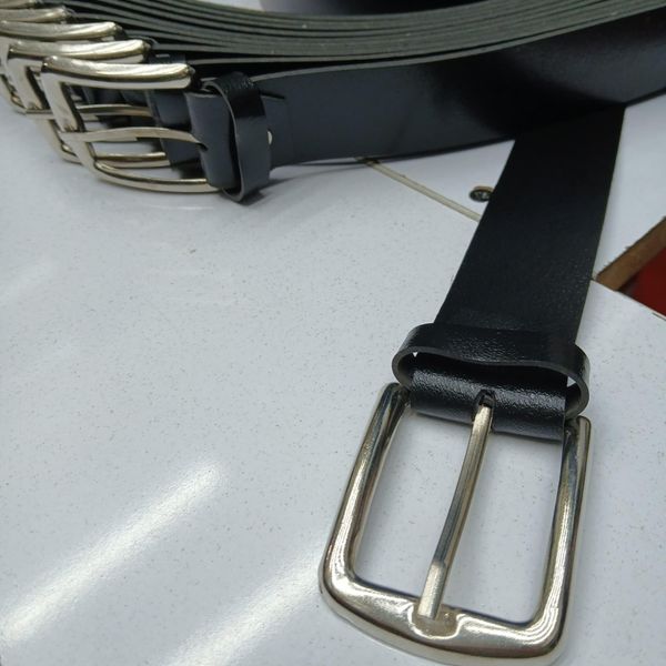 کمربند چرم مصنوعی سگک زبانه استیل