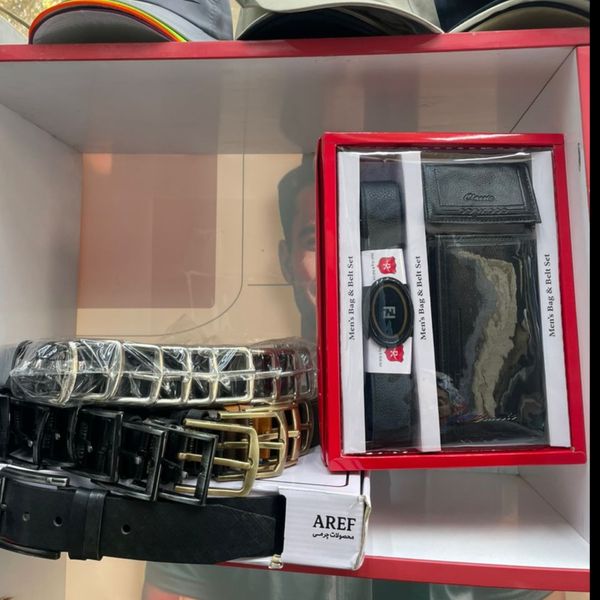 ست کیف کمربند مردانه چرم مصنوعی