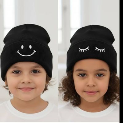 کلاه شیک زمستانی اسپرت طرح پلک ولبخند مناسب خانم وآقا