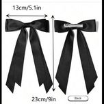 گیره انبری ساتنی دنباله دار سفید و مشکی