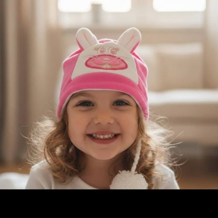 کلاه مخمل نوزادی شیک صورتی