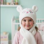 شال وکلاه نوزادی شیک تدی