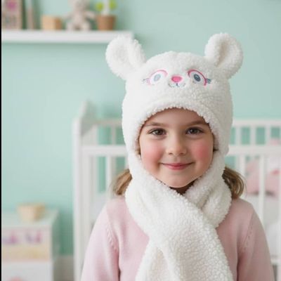 شال وکلاه نوزادی شیک تدی