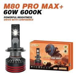 هدلایت لنزو m80 pro max+ H4 6000k 60W