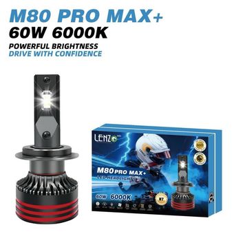هدلایت لنزو m80 pro max+ H7 6000k 60W